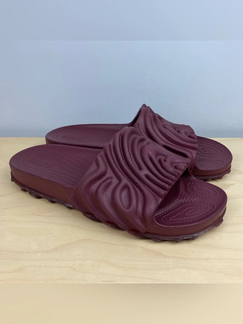 Crocs Men’s Size 10.0 Pollex x Salehe Bembury Slide Sandals “Huckle” Maroon